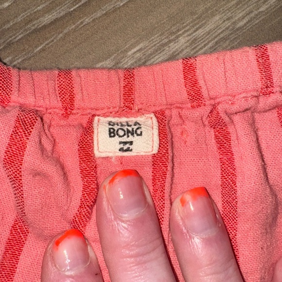 Billabong Bundle Peach Pin Stripe & White Organic Cotton Gauze Beach Shorties L - Picture 11 of 15